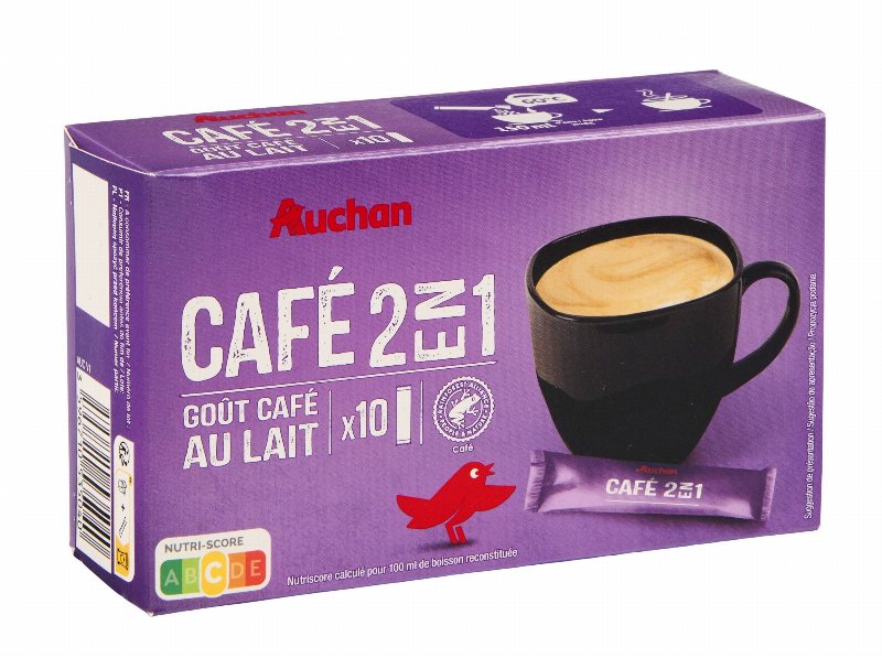 Café Com Leite Auchan 2 Em 1 10Un 140 g