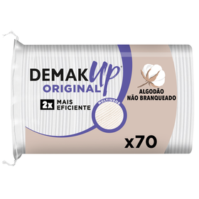 Discos De Algodão Desmaquilhantes Não Branqueados Original Oval Demak'up 70 Un