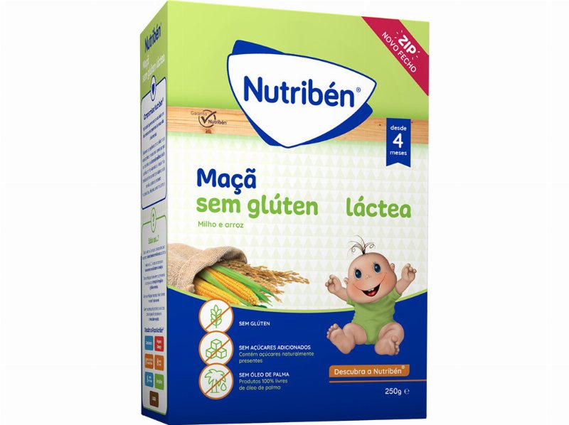 Papa Láctea S/ Gluten Nutriben Maça 600 g