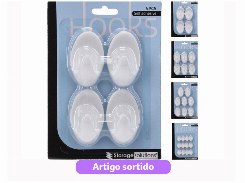 Cabides Adesivos 4 Unidades Modelos Sortidos
