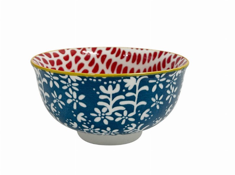 Taça Porcelana Actuel Terracota / Azul 11Cm 29 cl