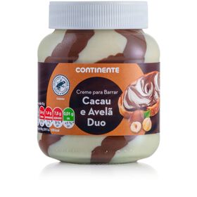 Creme Duo Para Barrar Cacau E Avelã Continente 400 gr