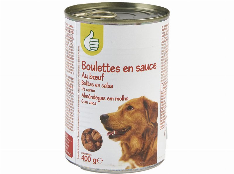 Comida Húmida Para Cão Polegar Almôndegas Em Molho Com Vaca 400 g