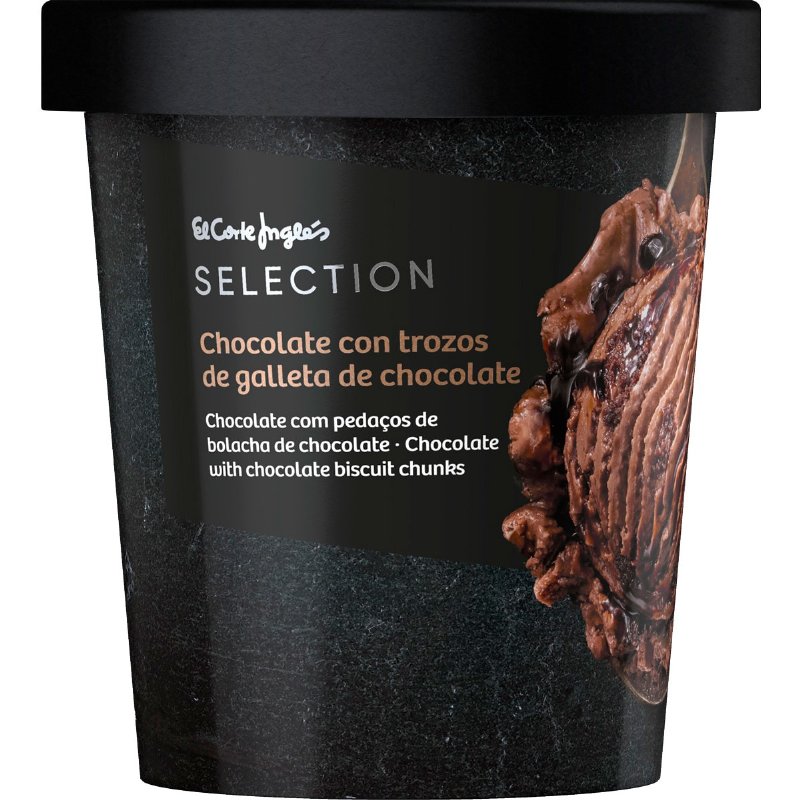 Gelado De Chocolate Com Pedaços De Bolacha De Chocolate 500 ml