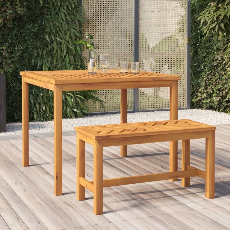 Hkh Mesa De Jantar Para Jardim Madeira De Acácia Maciça - Marrom