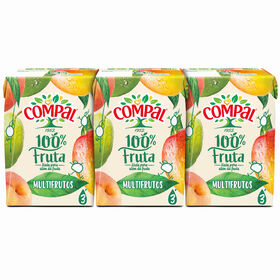 Sumo 100% Multifrutos Compal 100% Fruta 3 X 20 cl