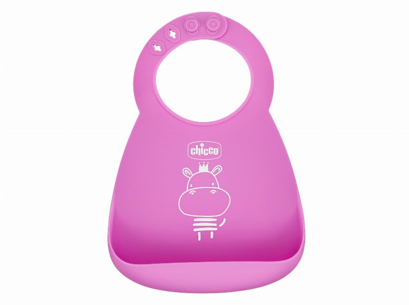 Babete Chicco Silicone Rosa 6M+