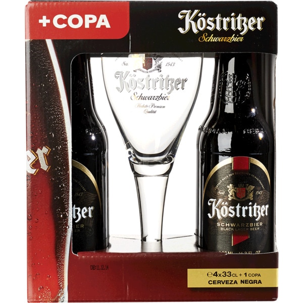 Cerveja Da Alemanha Preta Pack 4 + Copo 33 cl