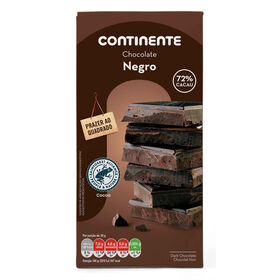 Tablete De Chocolate Negro 72% Cacau Continente 200 gr