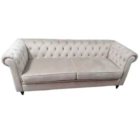 Sofá 2 Lugares Bege Chesterfield Kasa