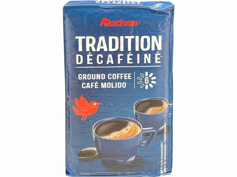 Café Auchan Moído Tradição Descafeinado Intensidade 6 250 g