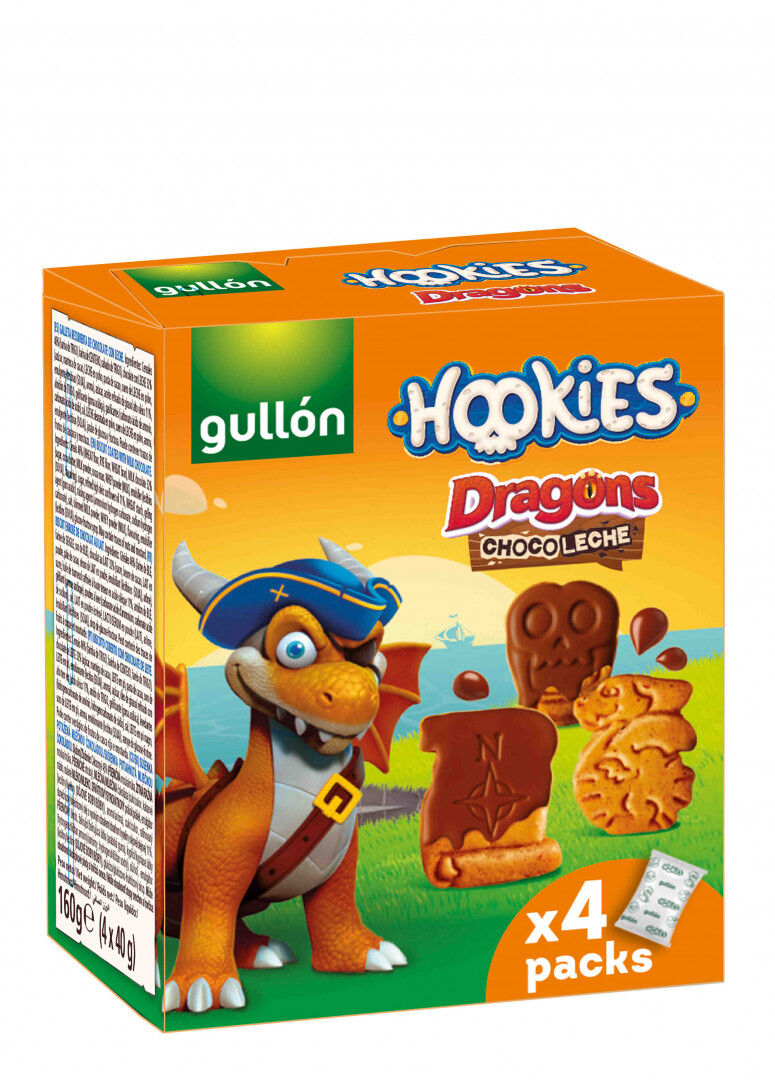 Bolachas Infantis Hookies Dragons Com Chocolate Gullón 0.16Kg