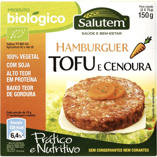 Hambúrguer De Tofu E Cenoura Biológico 150 g
