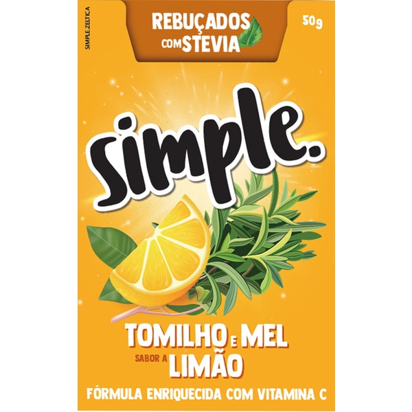 Rebuçados Com Stevia De Tomilho E Mel Com Sabor A Limão 50 g