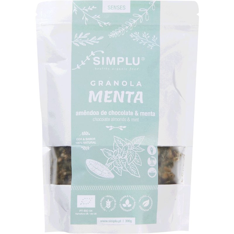 Granola De Menta Spirulina & Cacau Cru 300 g