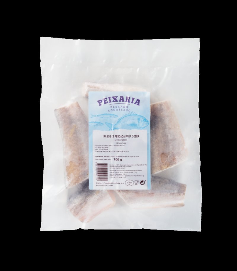 Rabos De Pescada Para Cozer Embalados Nossa Peixaria 0.7Kg
