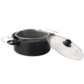 Fritadeira Com Cesto Antiaderente Aço Carbono 26Cm Essencial Kasa