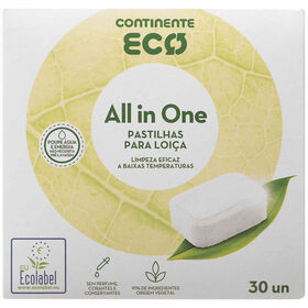 Detergente Máquina Loiça Pastilhas Continente Eco 30 Un