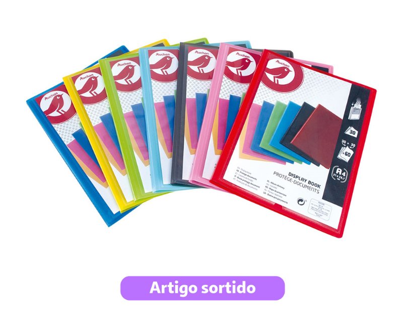 Portfólio Auchan A4 30+30 Bolsas Cores Sortidas