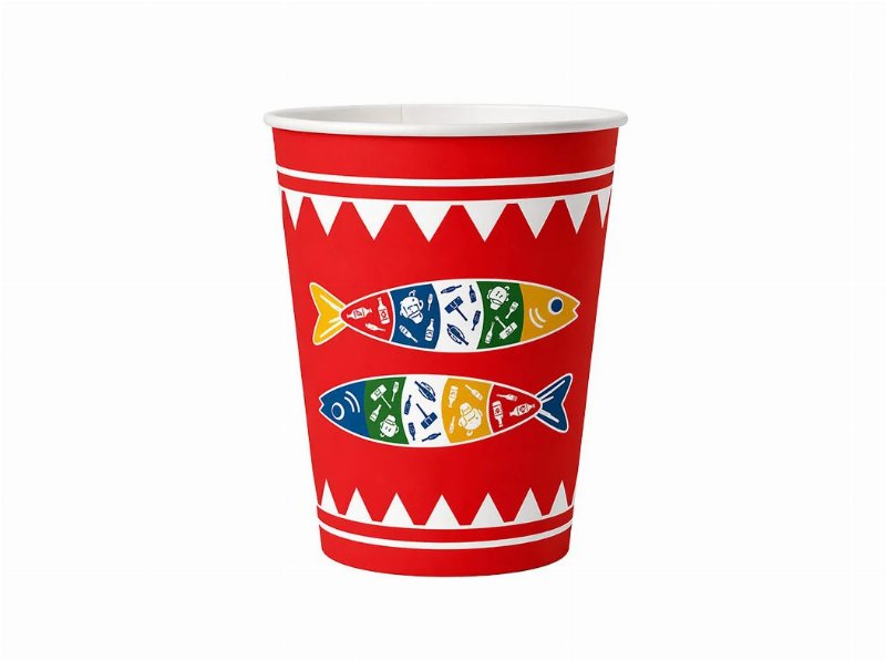 Copos Papel Sardinhas Topbrands Vermelho 26.6 cl 8 Unidades