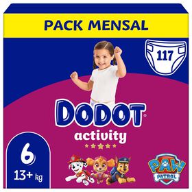 Box Fraldas Activity Xxl +13 kg T6 Dodot 117 Un