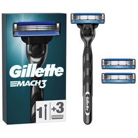 Máquina De Barbear Mach3 E 3 Recargas Gillette 1 Un