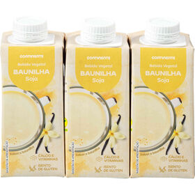 Bebida Vegetal De Soja Baunilha Continente 3 X 200 ml
