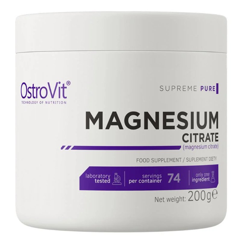 Magnesio Citrato Natural Em Pó Ostrovit 200 g