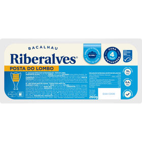 Postas De Bacalhau 4 Meses De Cura Msc Ultracongelado Riberalves 260 gr (1 Un)