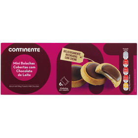 Bolacha Chocolate Recheio Leite Continente 235 gr (6 Un)