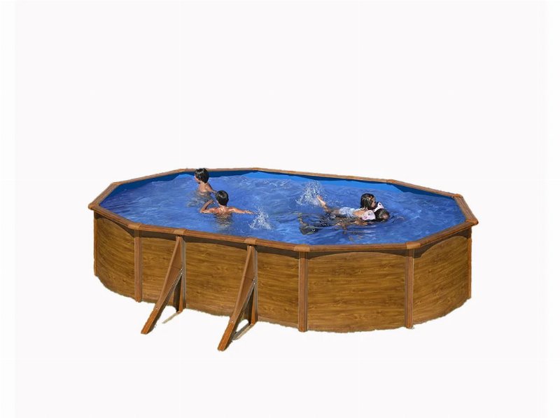 Piscina Aço Imitação De Madeira Gre Scilia 500X300X120Cm