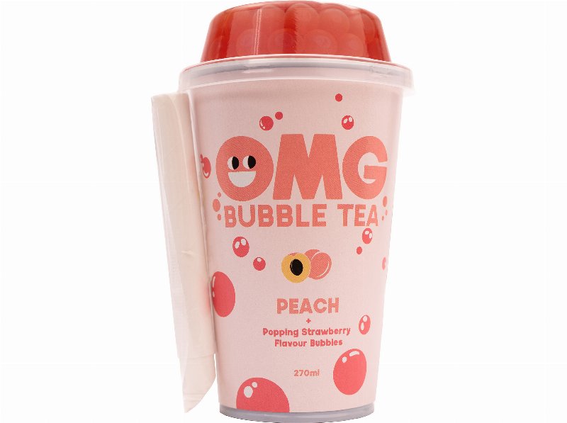 Bubble Tea Omg Pêssego Com Bolhas De Morango 0.27 l