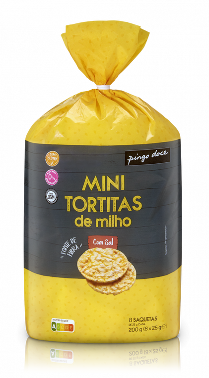 Mini Tortitas De Milho Com Sal Sem Glúten Pingo Doce 0.2Kg