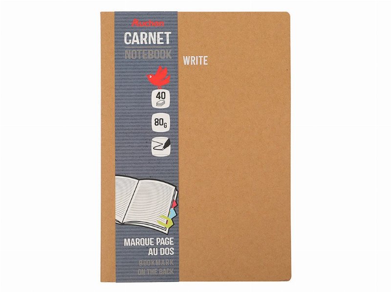 Caderno A4 Agrafado Auchan Capa Kraft