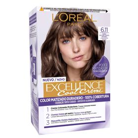 Coloração Permanente Cool Creme Louro Escuro Gelado 6.11 l'oréal Paris Excellence 1 Un