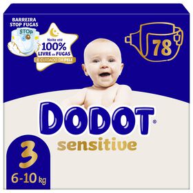 Fraldas Sensitive 6-10 kg T3 Dodot 78 Un
