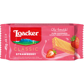 Bolachas Wafers Com Recheio De Morango Loacker 45 gr