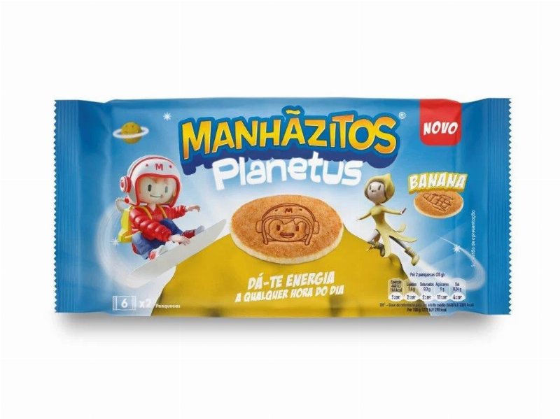 Bolo Manhãzitos Planetus Banana 6X2 Un 210 g