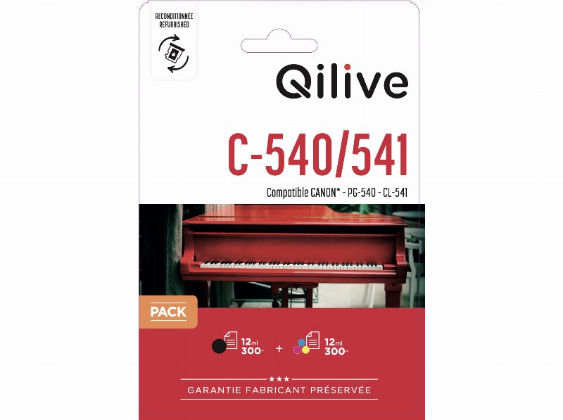 Pack Tinteiros Qilive Compatível Canon Pg-540 / Cl-541 Preto E Cor