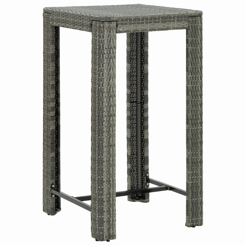 Hkh Mesa De Bar Para Jardim 60,5X60,5X110,5 Cm Vime Pe - Cinzento