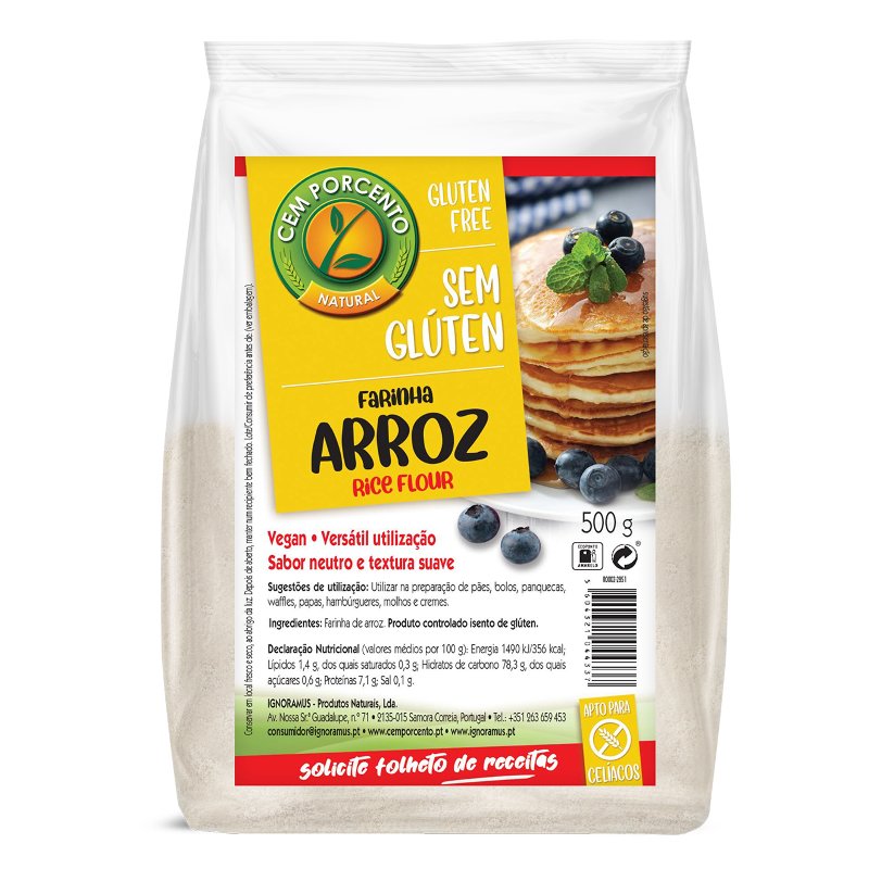 Farinha De Arroz Sem Glúten 500 g