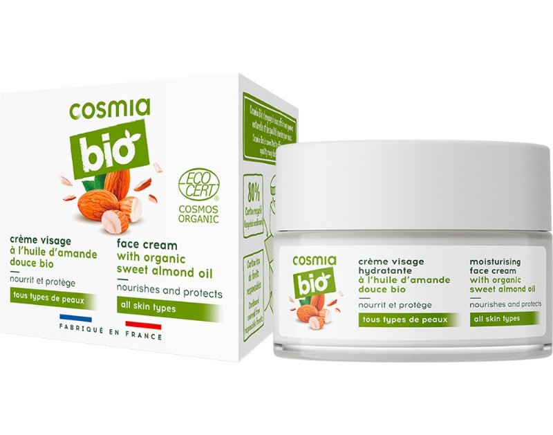 Creme De Rosto Cosmia Bio Hidratante Amêndoas Doces 50 ml