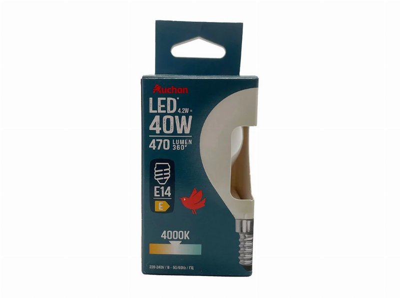 Lâmpada Led Esférica Auchan E14 40W Luz Branca