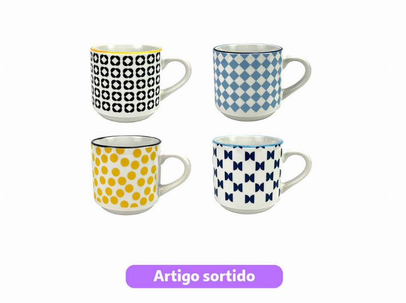 Caneca Porcelana Actuel Decorada 30 cl Modelos Sortidos