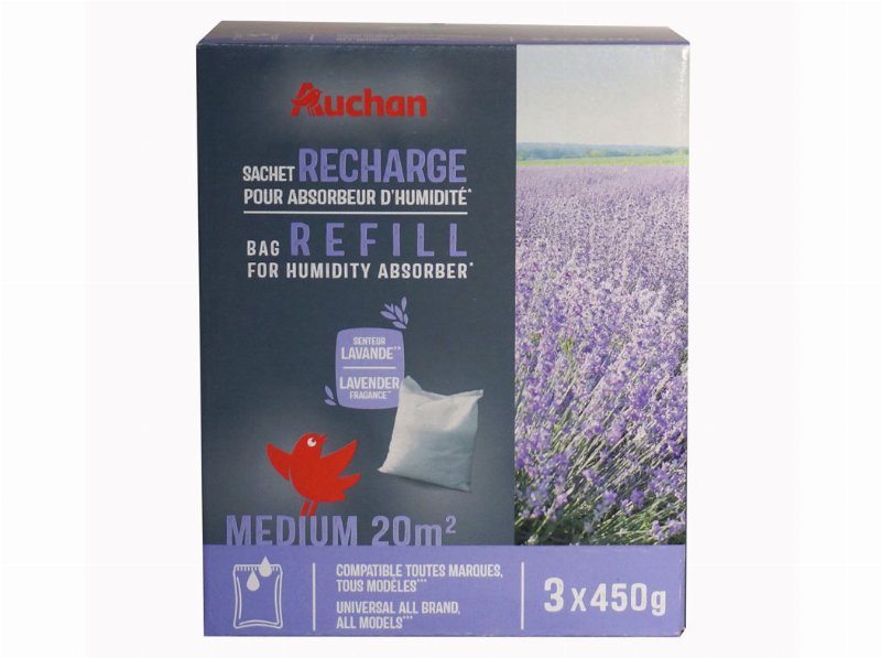 Recarga Para Desumidificador Auchan Lavanda 3X450 g
