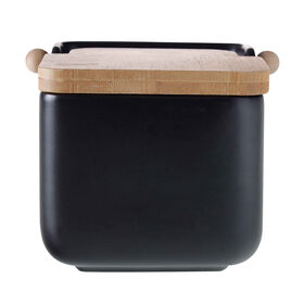 Saleiro Cerâmica E Bambu Preto Cosy Kasa