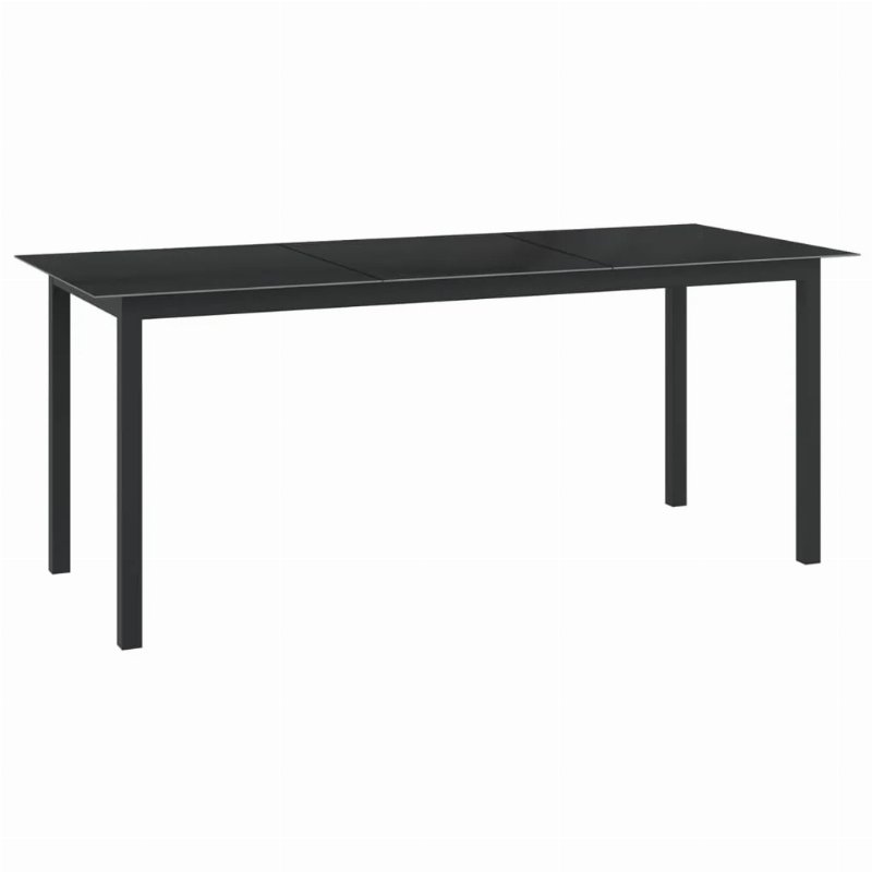 Hkh Mesa De Jardim Em Alumínio E Vidro - Preto