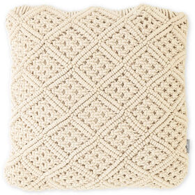 Almofada 45X45Cm Macramé Losangos Cru Kasa