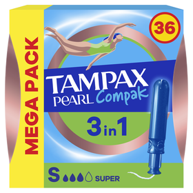 Tampões Compak Pearl Super Com Aplicador Tampax 36 Un
