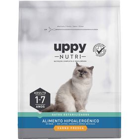 Ração Para Gato Adulto Esterilizado Hipoalergénica Sem Cereais Frango Uppy Nutri 6 kg